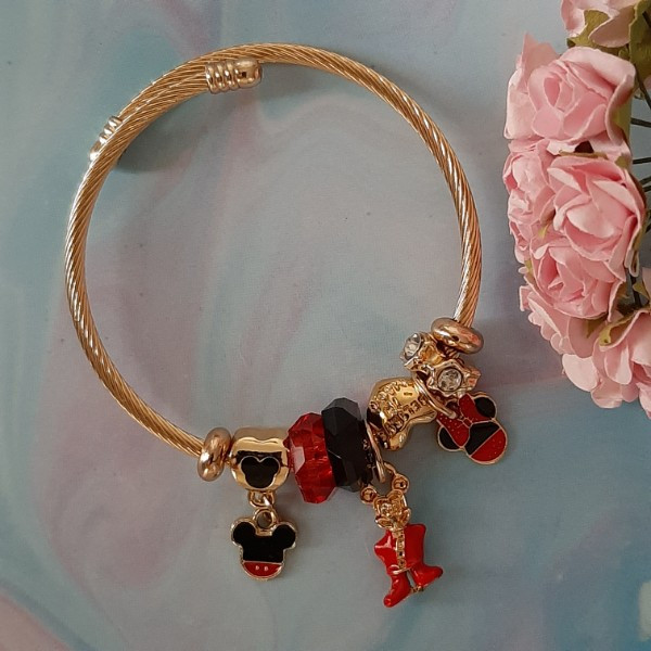 دستبند پاندورا استیل طرح میکی موس